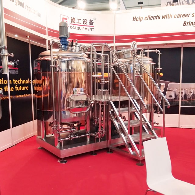 5BBL Sistema per la produzione di alcolici Ristorante / hotel Microbirrificio combinato usato Birrificio per birra in rame