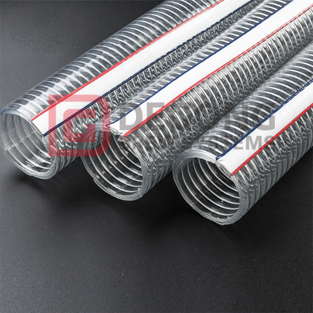 1/2 "-10 " tubo flessibile rinforzato per uso alimentare, tubo flessibile in filo di acciaio PVC rinforzato a spirale